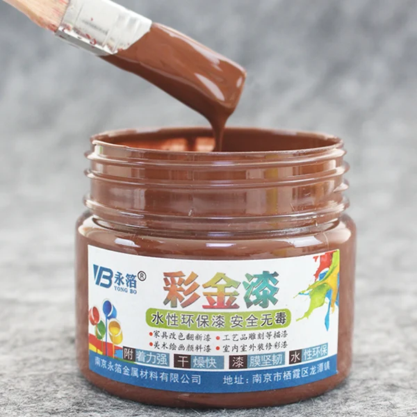Brown Краска на водной основе, металлический лак, дерево, лак, акриловая краска, Крафт, стена, дверь, краска для дерева, 100 г, красочная краска для мебели - Цвет: Brown