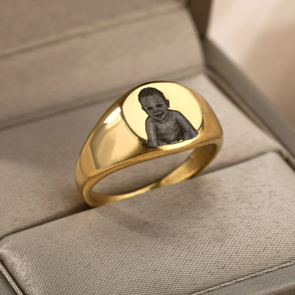 

Женские кольца с фото на заказ, кольца из нержавеющей стали с персонализированным изображением семьи, обручальные кольца с гравировкой, юве...
