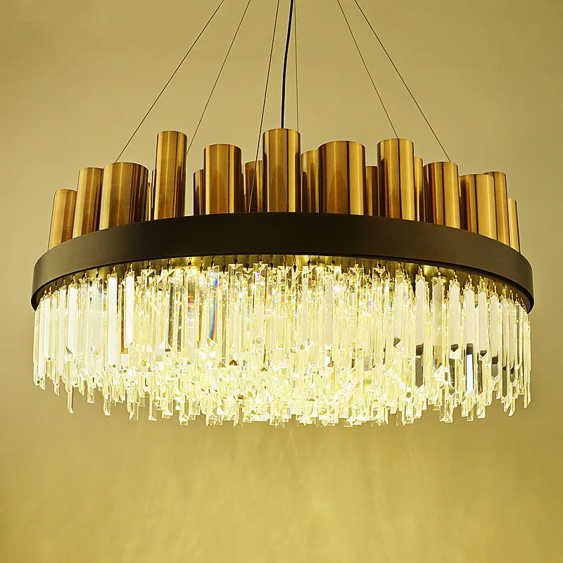 Роскошный позолоченный светодиодный подвесной светильник в стиле пост модерн