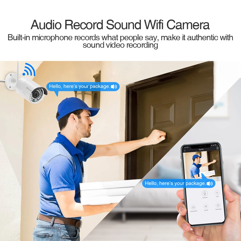 Techage 8CH 1080P Беспроводная CCTV камера 12 дюймов ЖК-монитор NVR система 2MP WIFI