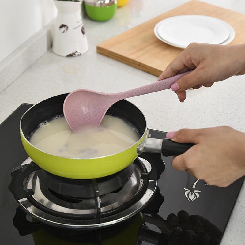 

1pc Long Spoons eco friendly Cooking Long Handle Round Spoons for Soup Cooking Mixing Stirrer Kitchen Supplies With Accessories