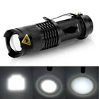 Карманный светодиодный фонарик фонарь CREE Q5, мощный перезаряжаемый велосипедный светильник с 3 режимами, без аккумулятора 14500