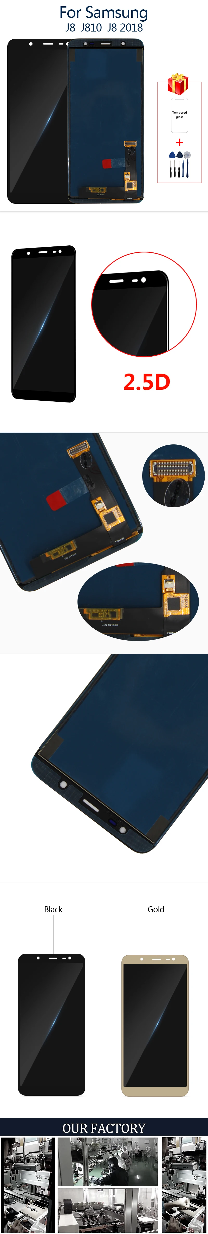 J8 Дисплей для samsung J810 lcd J800 J800FN J810F J810Y J810 lcd сенсорный экран дигитайзер дисплей в сборе запчасти SM-J810