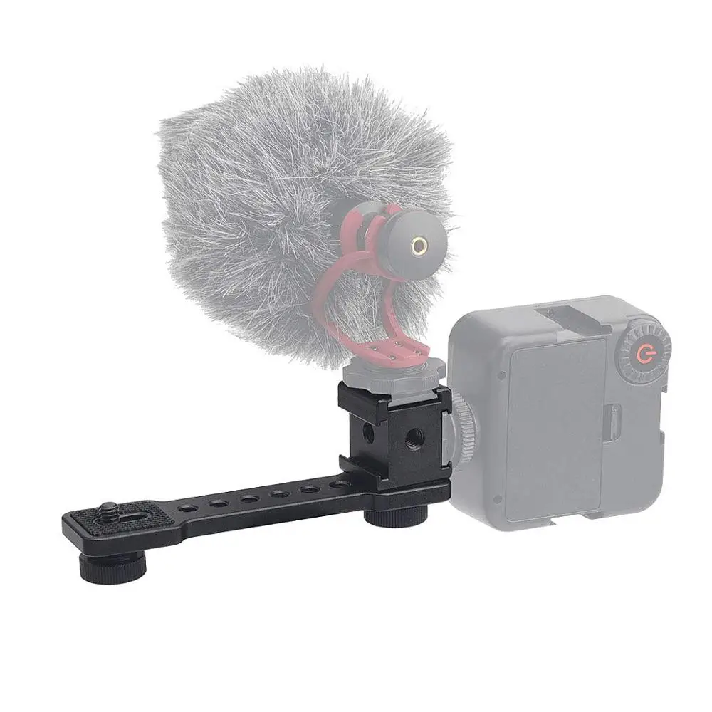 3 в 1 тройное крепление для холодного башмака штатив со светодиодной подсветкой