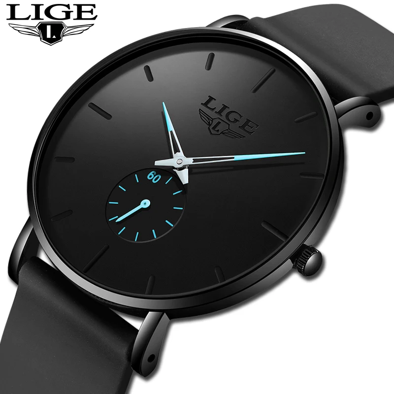 Новинка 2020 мужские часы LIGE модные с ремешком для бизнеса водонепроницаемые