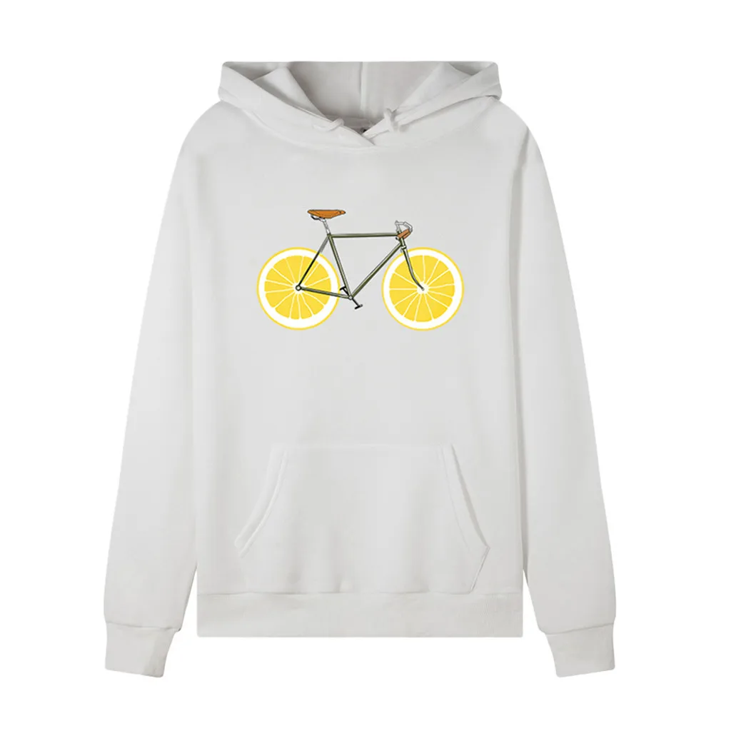 Женские толстовки с длинным рукавом и принтом велосипеда Зимняя Блузка