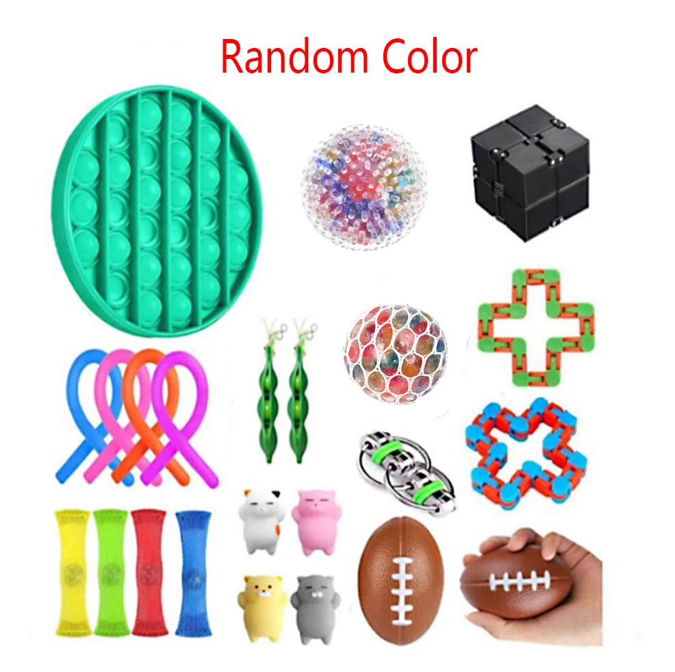 

NEWEST Fidget Toys 20/21/22/24/25PCS Pack Sensory Toy Set Antistress Relief Autism Anxiety Anti Stress Bubble for Kids Adults