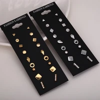 exquisite 9 pairs of studs earrings set 2021 new summer temperament simple ear jewelry