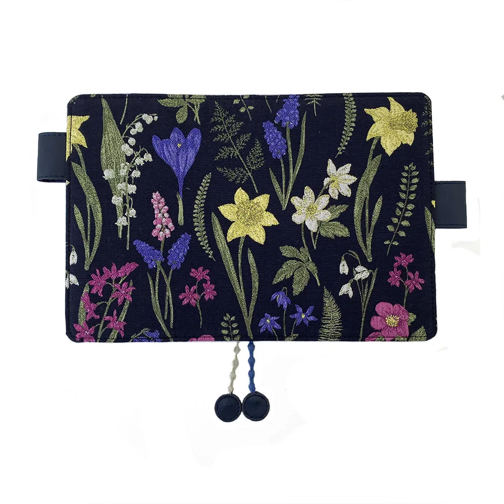

2021 New High Quality Hand Made Wild Flowers Japanese Floral Fashion Journal Cover For Standard A5/A6/Weeks Fitted Paper Book