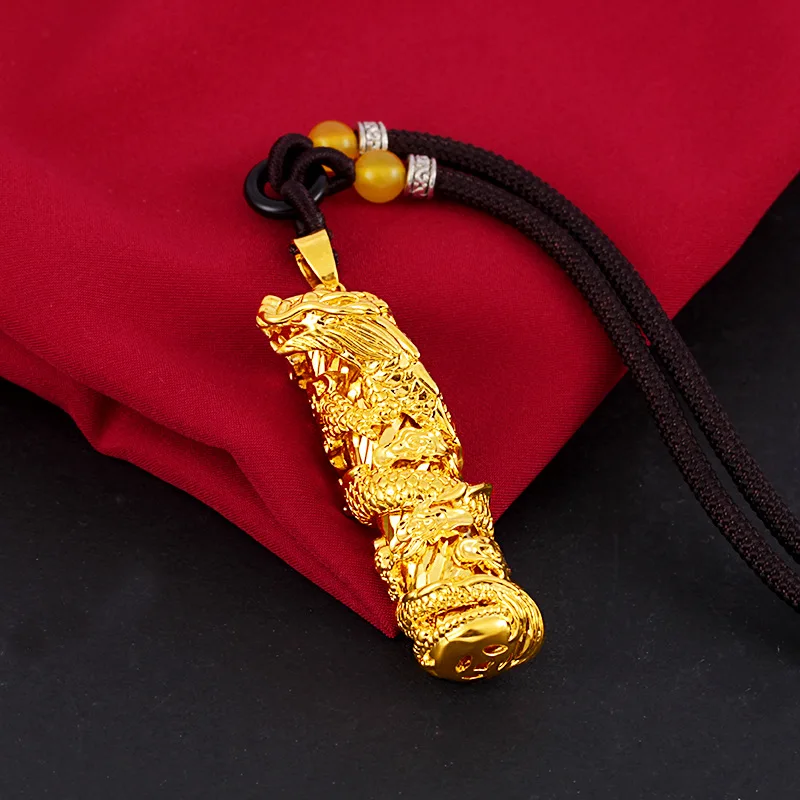 

Not Fade Forever 18K Yellow Gold color Pendant Necklace Men Women Silver 925 Jewelry Bijoux Femme Bizuteria Pendant Males