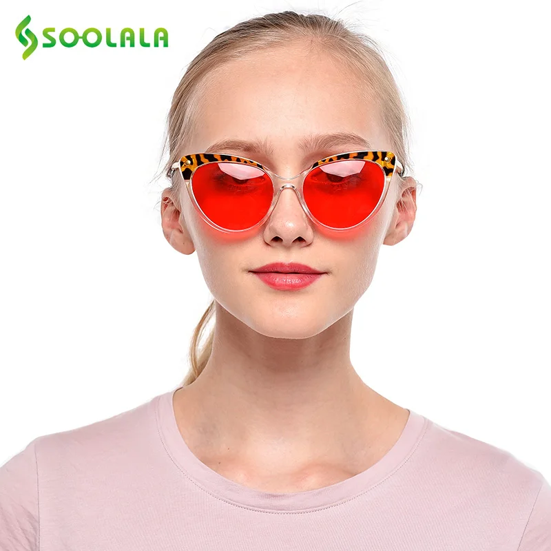 SOOLALA TR90 кошачий глаз очки для чтения с анти-голубым светом женские полуоправы пресбиопические очки для чтения защита компьютера