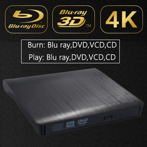 Внешний оптический привод USB 3,0 BD-ROM Blu-Ray горелка 4K 3D Blu-Ray проигрыватель CD/VCD/DVD записывающее устройство для рабочего стола/ноутбука