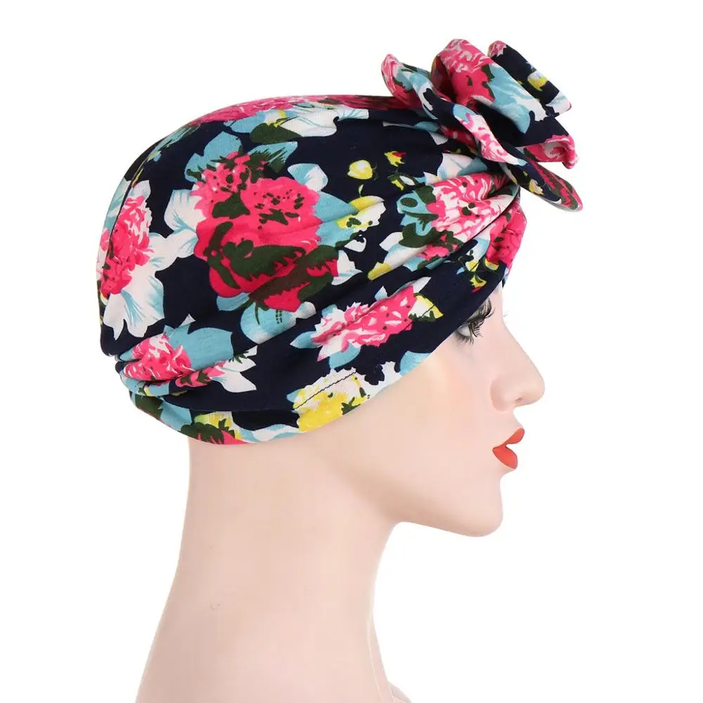 Модная мусульманская шляпа тюрбан с цветочным принтом индийская лампа головной