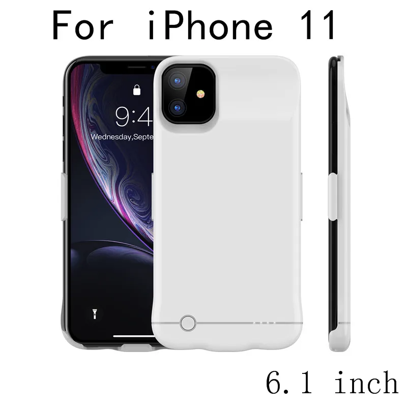 Чехол для iPhone 11, тонкая батарея, зарядное устройство, чехлы для iPhone 11 Pro Max, внешний блок питания, задняя крышка для аккумулятора - Цвет: i11-White