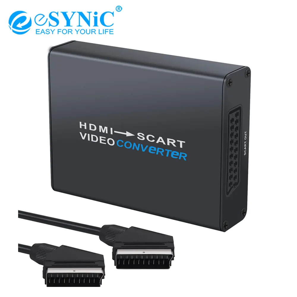 Преобразователь eSYNiC HDMI-совместимый с Scart Поддержка PAL/NTSC Out 1080P Композитный HD видео