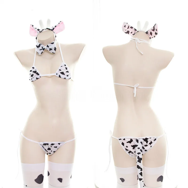 Косплей Костюм коровы нитро + танкини бикини одежда для косплея галстук-бабочка