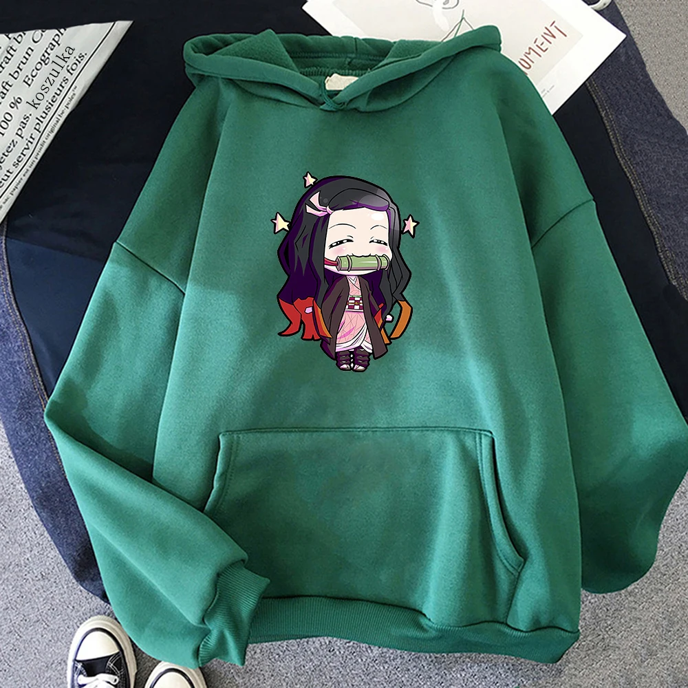 

Demon Slayer Hoodie Women Funny Harajuku Oversized Kimetsu No Yaiba Hoodies Female Fleece Pullovers Anime Nezuko Hoody Clothes