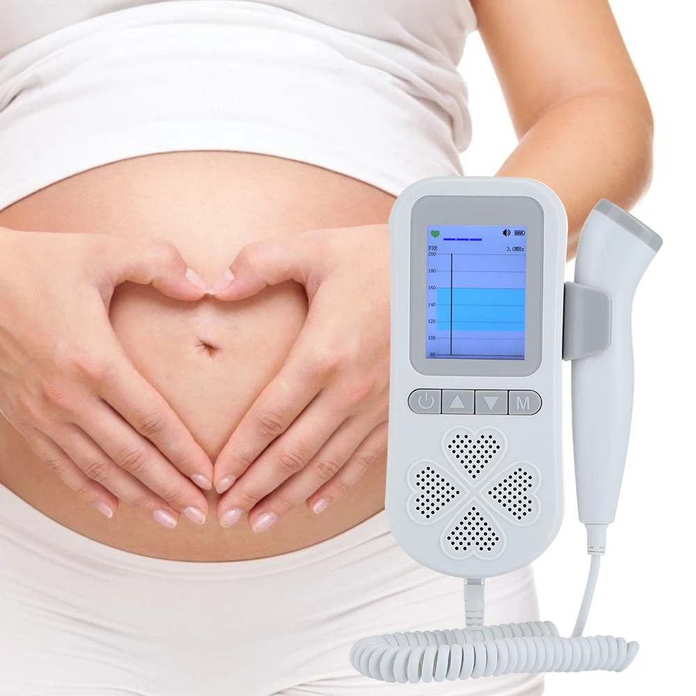 

3.0Mhz Baby Sonar Doppler Fetal Heartbeat Pregnant Safe Heart Rate Monitor Ultrasound Detection Digital Curve Mode No Radiation