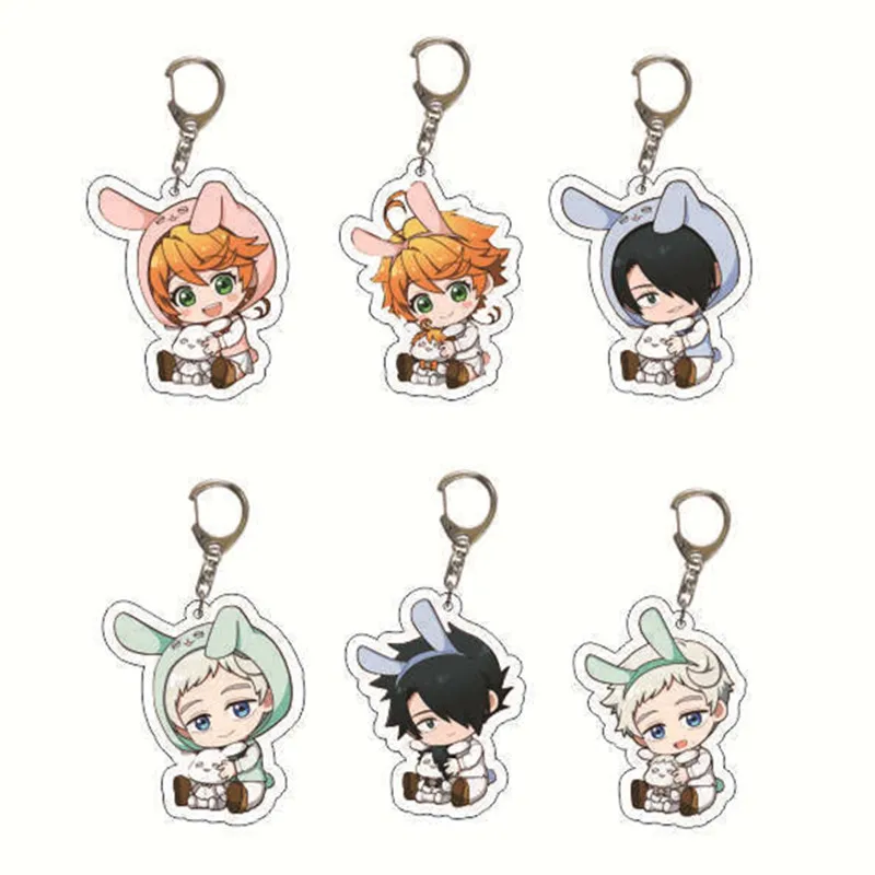The Promised Neverland Emma Norman Ray Don Gilda Cosplay Acrylic Key Chain Pendant Keyring Prop | Chains