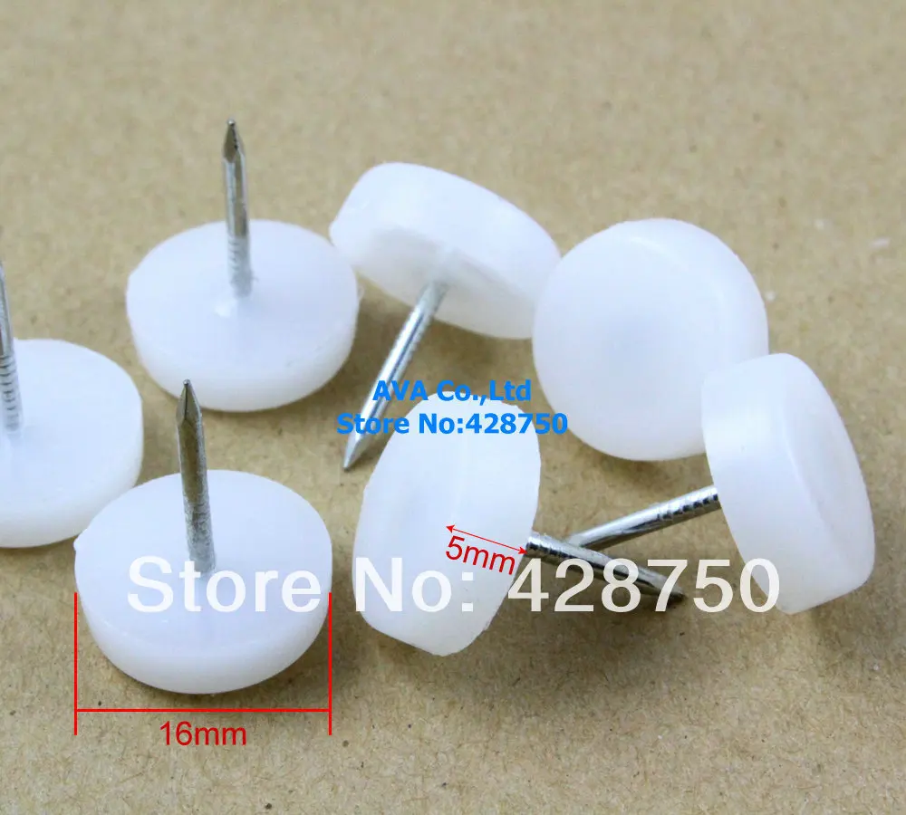 

16mm Nylon Furniture Chair Nail Feet Glides Feet Bottom Protect