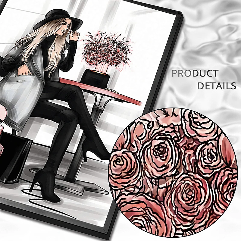 

Modern Fashion Canvas Art Posters and Print Black White Sexy Woman Beauty Canvas Paintings on The Wall for Home Decor Pictures