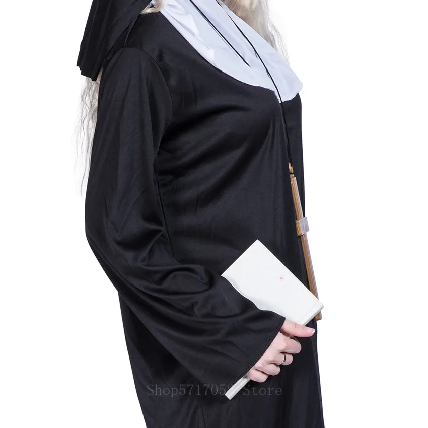 Женская Дева Мария на Хэллоуин искусственное длинное платье для косплея