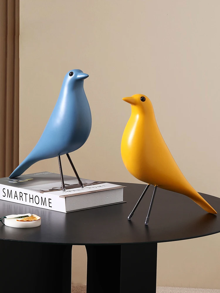 

Nordic Creative Black White Bird Decor Craft Resin Miniature Figurines Fairy Garden Living Room Home Decoration Accessories