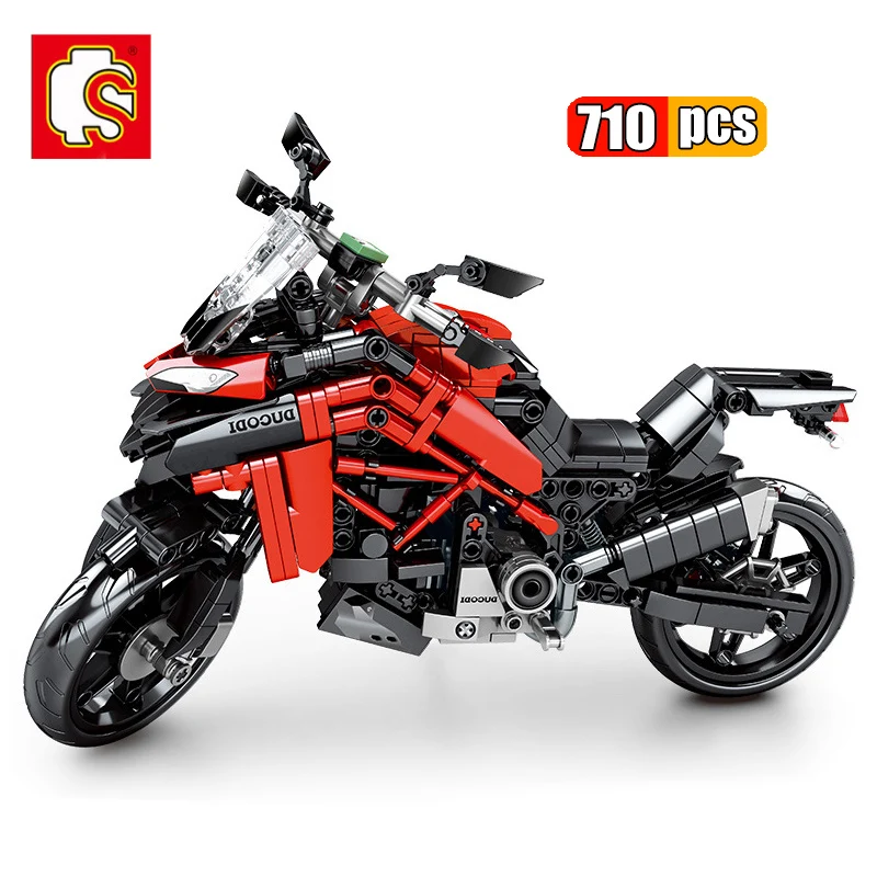 

SEMBO 710Pcs Speed Motorcycle Toys Building Blocks Exploiture Model Racing Car Motorbike Education DIY Bricks Boy Birthday Gifts