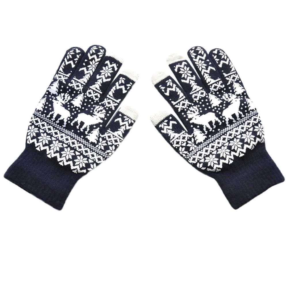 Лидер продаж мужские и женские Рождественские Зимние теплые вязаные для экранов