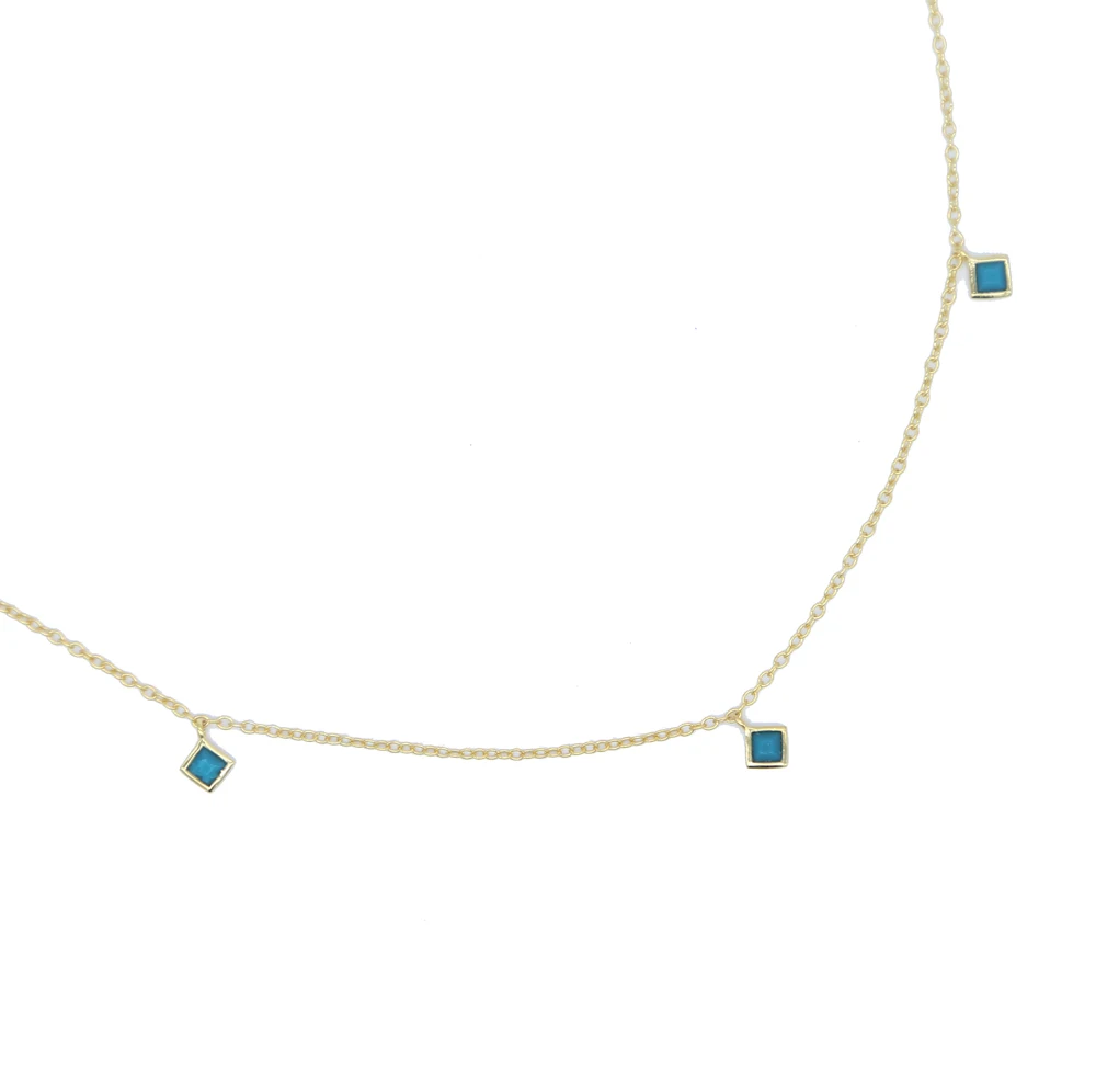 Новые очаровательные 3 площади эмаль массивное ожерелье с подвеской для женщин