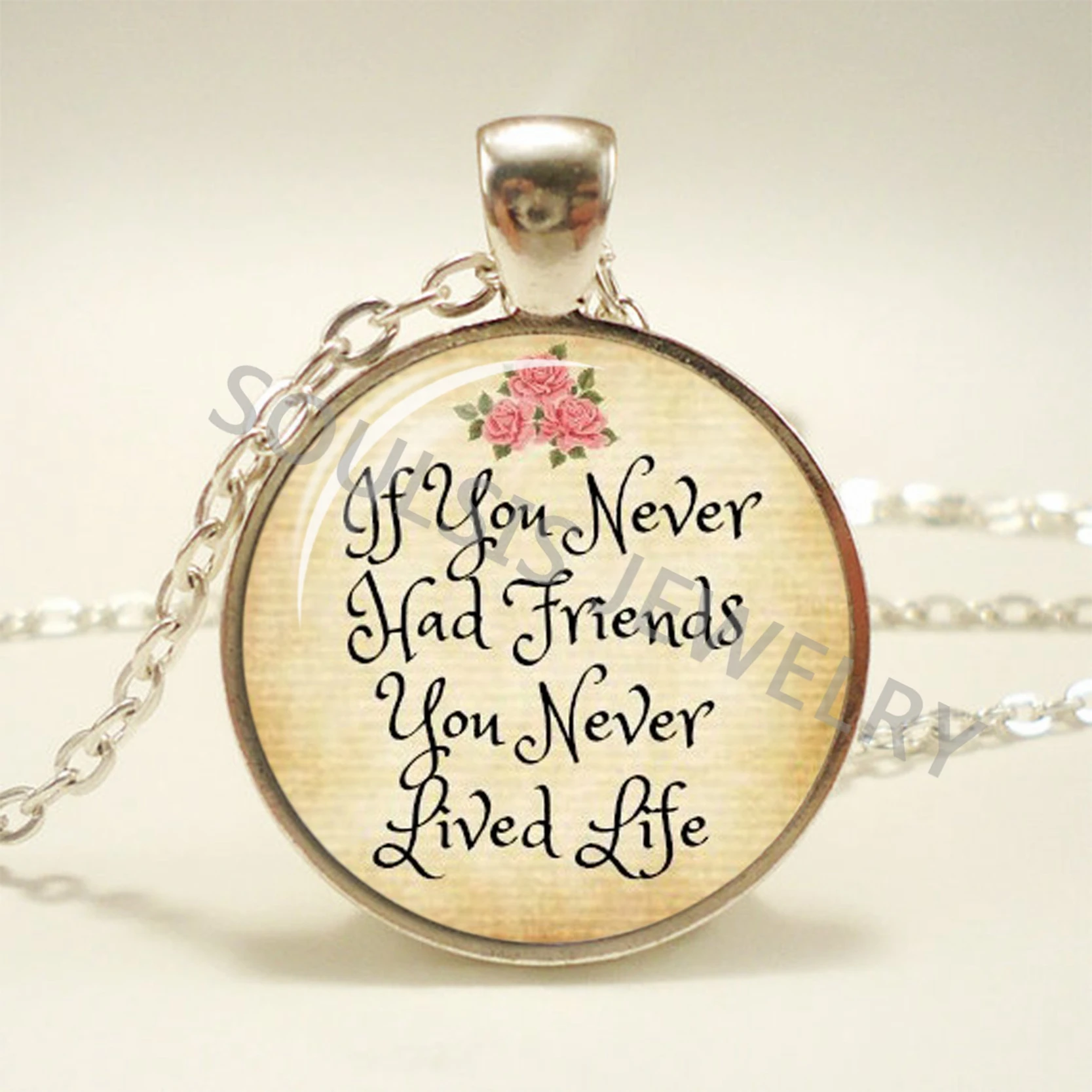 Всегда и мой друг навсегда ожерелье с цитатой тема стеклянный купол кулон