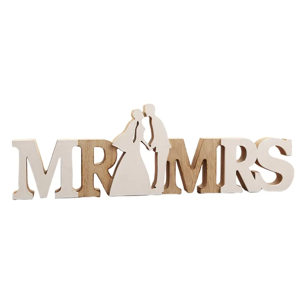 Wooden Standing Letters Sign Personalised Wood Mr &amp Mrs Letter Logo Wedding Decoration Table 38x12cm | Дом и сад