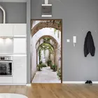 Плакат на дверь, зеленые растения, 85x215 см