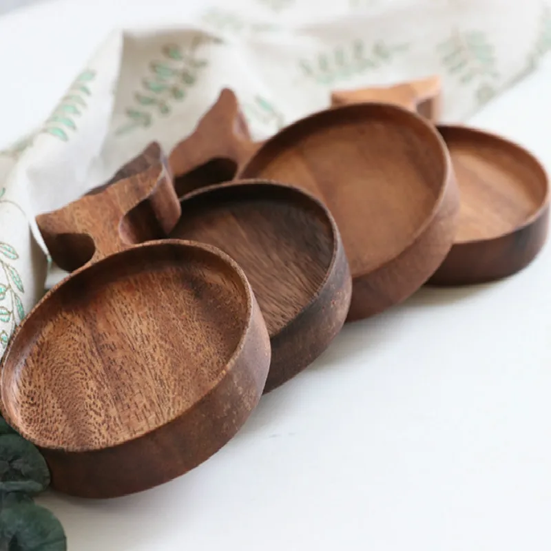 Соусница в японском стиле деревянная тарелка для соуса форме кошки миска