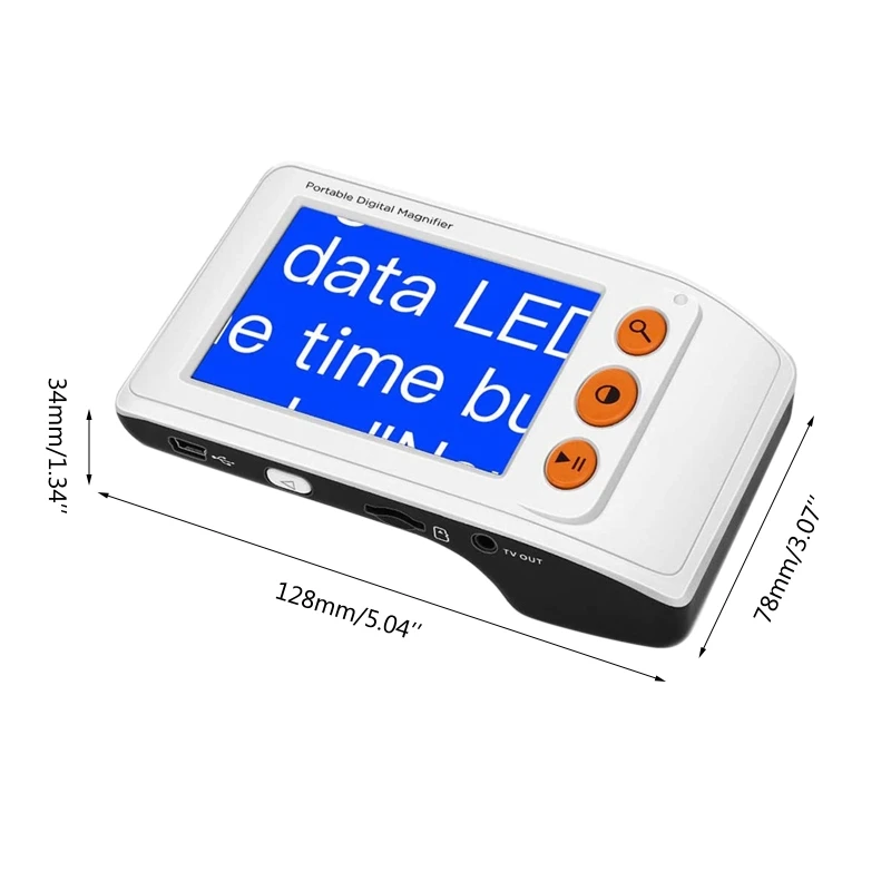 

OOTDTY Digital Magnifier Electronic Reading Aid 3.5 inch LCD Screen for Low Vision 2-25 Times Zoom with Foldable Handle