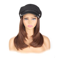 queenyang fashion beret body wave ladies navy hat wig one piece cap training clavicle beret womens black brown wig hat hat