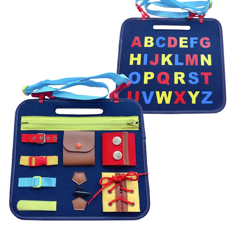 

Montessori Children's Multifunctional Learning Puzzle Early Education Dressing Learning Zipper Buckle Busy Board Fun Baby Toy