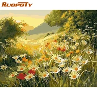 ruopoty frame diy painting by numbers flowers kit picture by numbers for adults modern wall art decors handpainted home diy gift