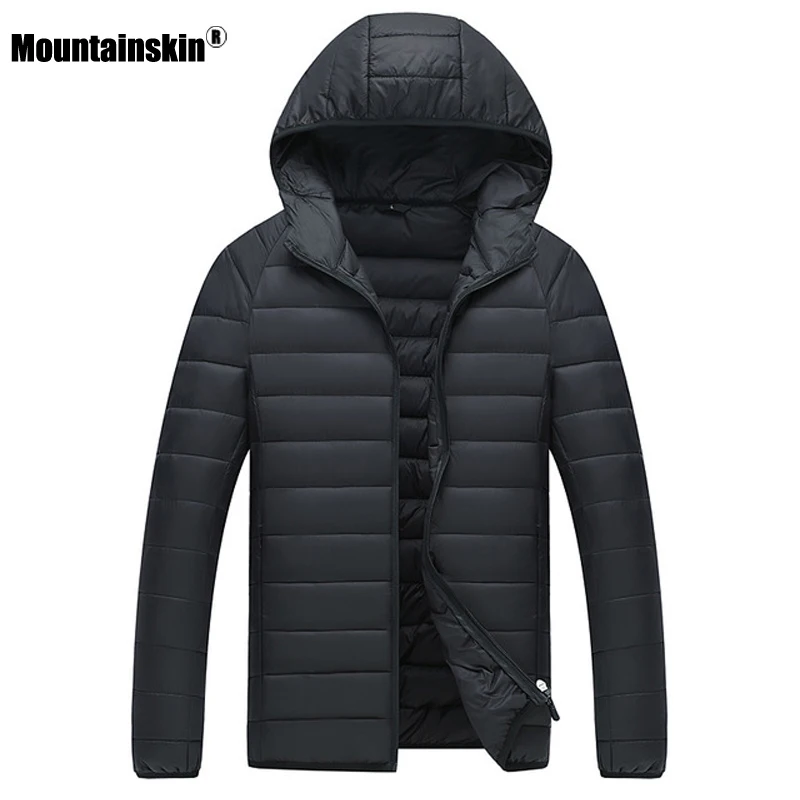 Mousainskin, новинка, зимние мужские пальто, сплошной цвет, с капюшоном, хлопковые куртки, мужские, повседневные, модные, теплые пальто, Мужская брендовая одежда, SA771