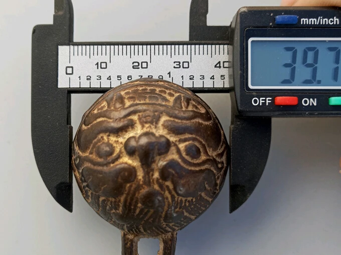 6 шт. медное кольцо с головой тигра Цин/колокольчик антикварная коллекция