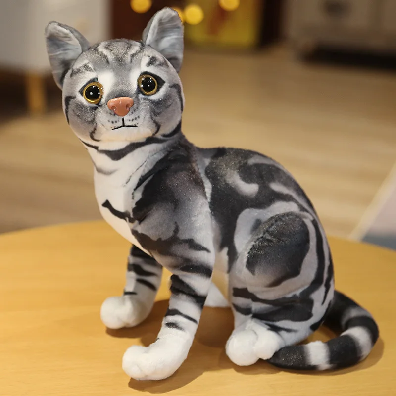 

The high-quality simulation cat plush animal toy pillow is a birthday gift decoration to accompany children and boy and girl fri