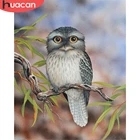 HUACAN вышивка Сова животные рукоделие Наборы для полных комплектов крестиком дерево белый холст 14CT DIY домашний декор 40х50см
