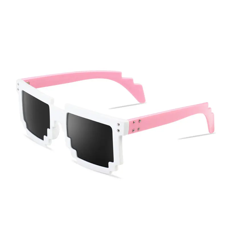 Солнцезащитные очки пиксельные для женщин и мужчин модные глянцевые черные