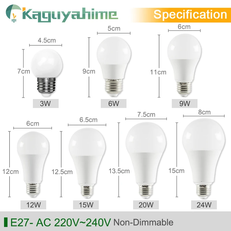 Kaguyahime затемнения светодиодный лампы E27 E14 220V 240V Светильник умная ИС