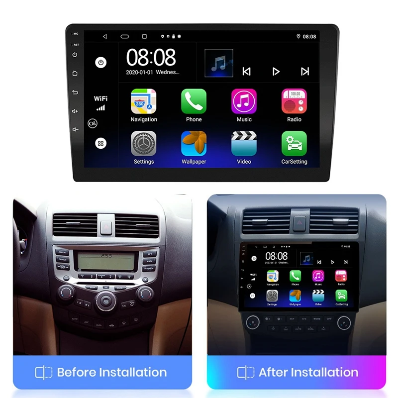 

Android 10 Car Radio Wifi BT GPS Navigation Bluetooth USB Player 4G + 64G Memory with Carplay Android