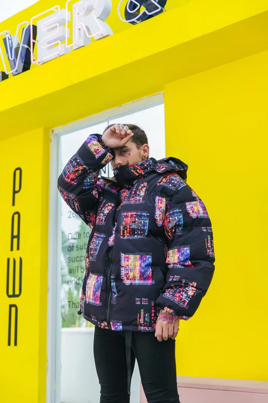 Мужские парки в стиле хип хоп Северное зимнее Канадское пуховое пальто уличная