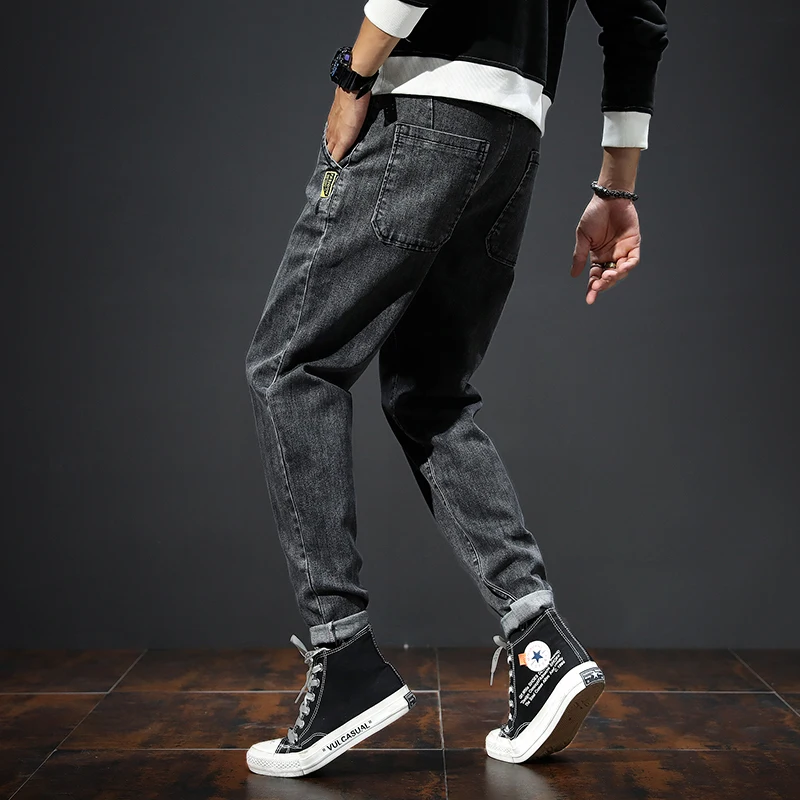 2020 New Fashion Jeans Men Elastic Hip Hop Pants Men's Loose Casual Jeans Skinny Stretch Denim Pants Size S-5XL Drop Shipping