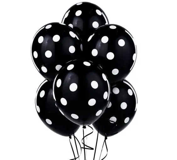 10pc black dot KAMMIZAD воздушные шары из фольги в виде пчелы белый/желтый латексные шары набор пчелы домашнее животное День рождения украшение свадьбы/Хэллоуин/Рождество - Цвет: 10pc black dot