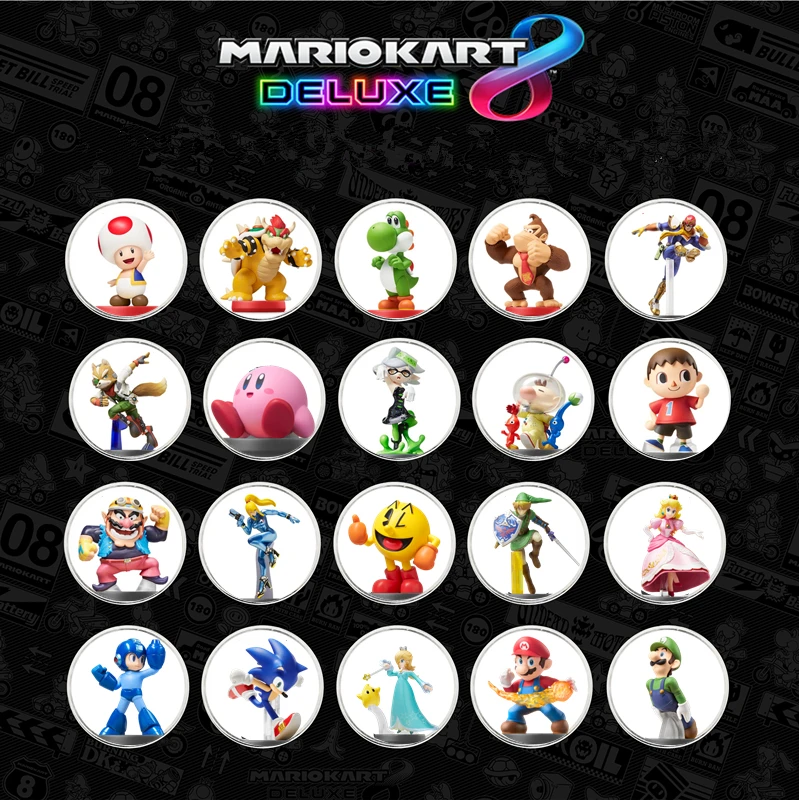 Mario Kart 8 -20pcs Новые данные полный набор 24 шт. легенда о Зельде коллекция монет карты NFC тег для Amiibo карты Ntag215 NS переключатель WiiU ссылка Пробуждение - Цвет: Mario Kart 8 -20pcs