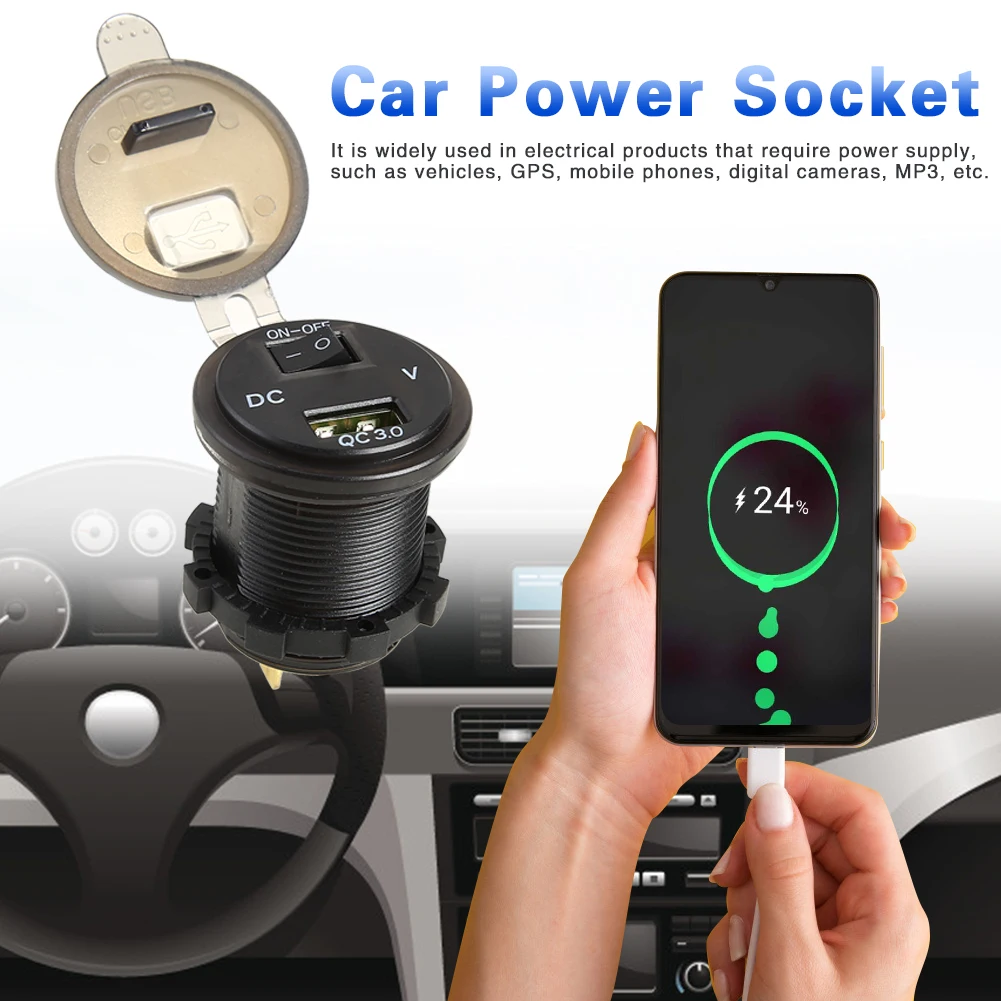 

3.6A USB Зарядное устройство Мощность розетка красный светодиодный с переключателем Уникальные Запчасти Портативный автомобиля украшения дл...